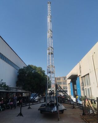 Torre móvel de 15m para celular, carga pesada, 300kg, em reboque